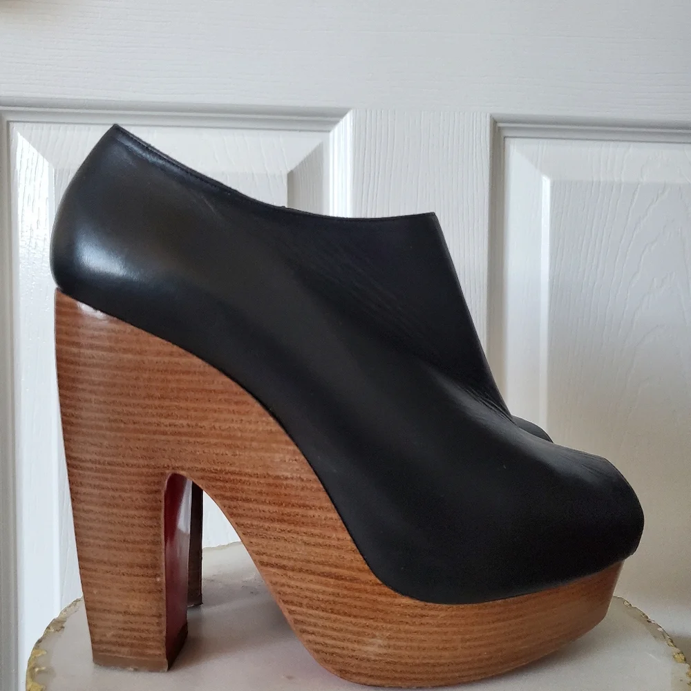 Christian Louboutin Black Leather Platforms